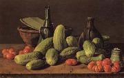 Luis Menendez Still Life with Cucumbers and Tomatoes oil painting on canvas